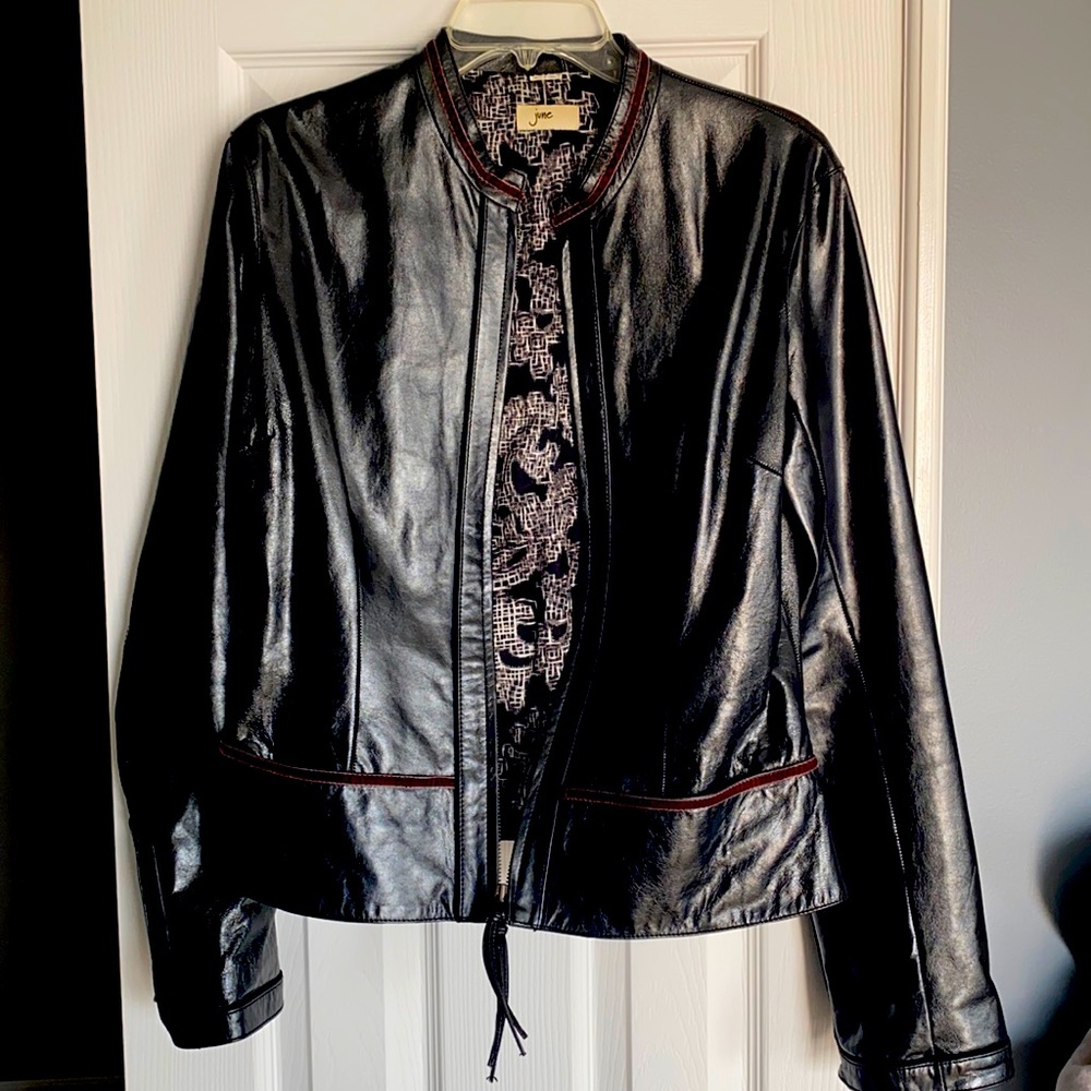 Gunmetal leather jacket